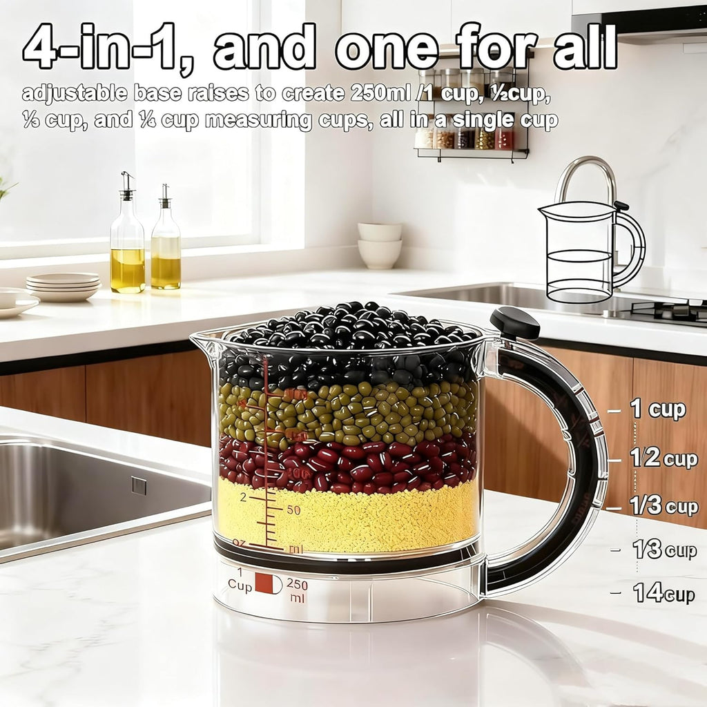 4-in-1 Adjustable Smart Measuring Cup