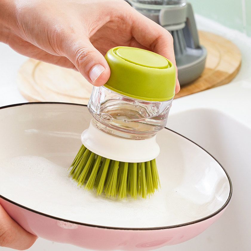 Automatic Liquid Dispensing Pot & Dish Brush